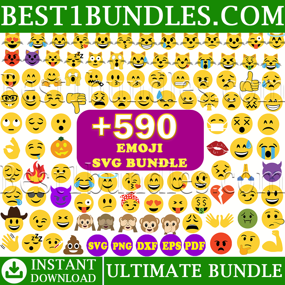 590+ Files Emoji Svg Bundle – Best1bundles